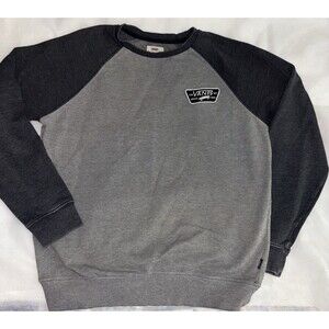 Vans Retro Off The Wall Crewneck Sweatshirt Small Gray Raglan Pullover (A2d)